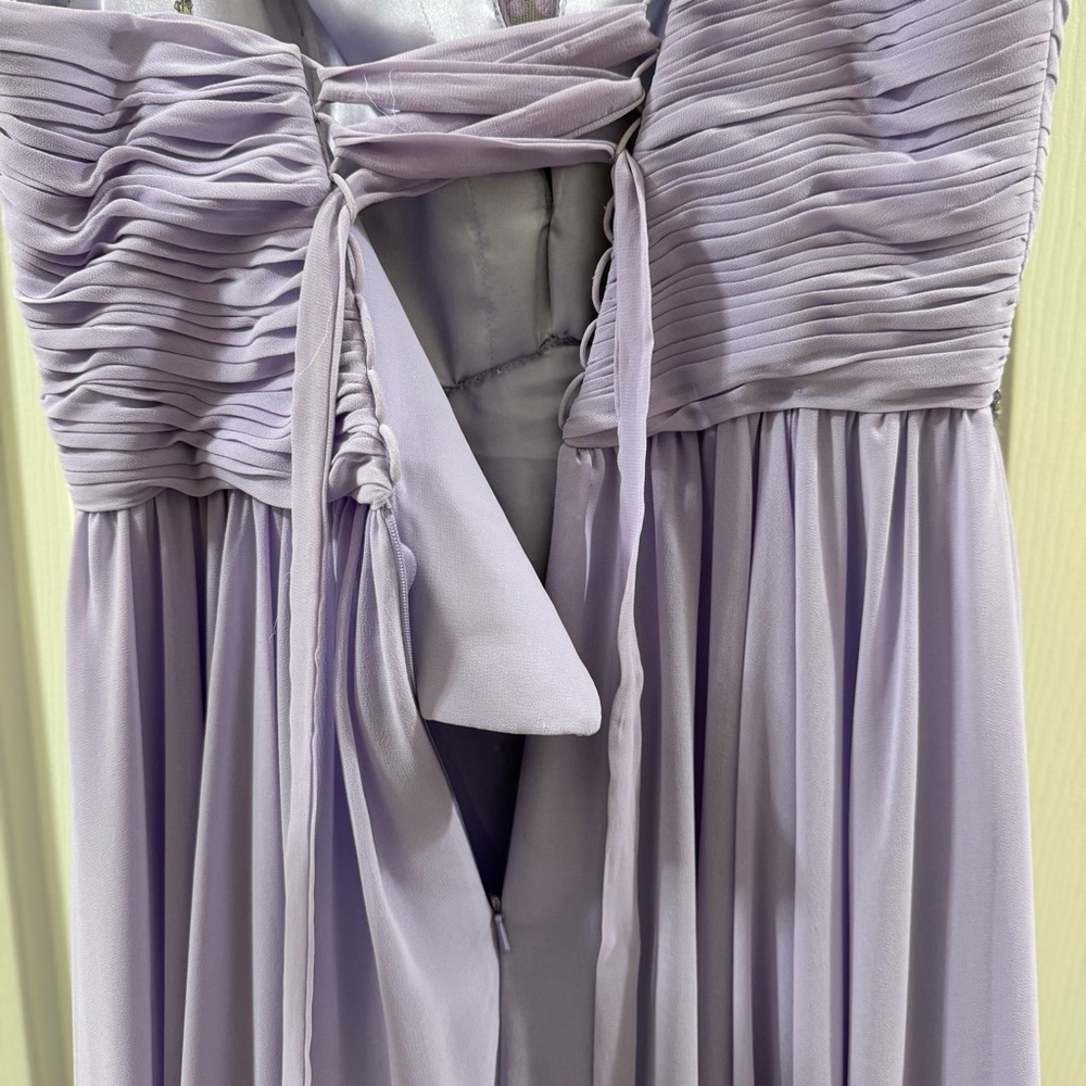 FIESTA Lavender Prom Dress Sequin Chiffon Formal Gown Lace Up Back L - Picture 8 of 8